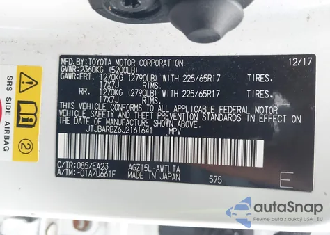 2018 Lexus Nx 300 z USA, uszkodzony, nr VIN JTJBARBZ6J2161641